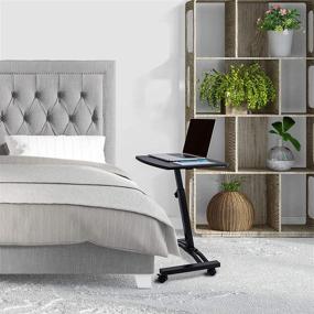 img 2 attached to 💻 Seville Classics OFF65854 Mobile Laptop Computer Desk Cart - Height-Adjustable & Slim - Black