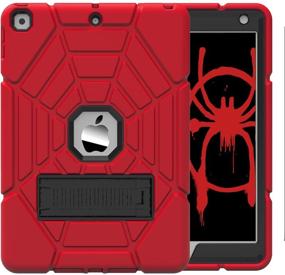 img 4 attached to 📲 Grifobes iPad 6th Gen Cases, iPad 5th Gen Case, Heavy-Duty Protective Shockproof Rugged Case with Kickstand for iPad 9.7 inch 2018/2017 A1893/A1822/A1954/A1823 (Red+Black) - Enhanced SEO