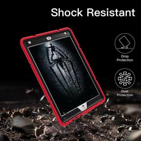 img 2 attached to 📲 Grifobes iPad 6th Gen Cases, iPad 5th Gen Case, Heavy-Duty Protective Shockproof Rugged Case with Kickstand for iPad 9.7 inch 2018/2017 A1893/A1822/A1954/A1823 (Red+Black) - Enhanced SEO