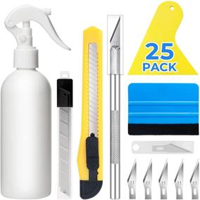 img 4 attached to Professional 25-Pack Window Tint Kit with Vinyl Wrap Application Tool Set - Vinyl Film Wallpaper Wrap Kit for Car Window Tinting - Easy Window Tint Film Installation Tools