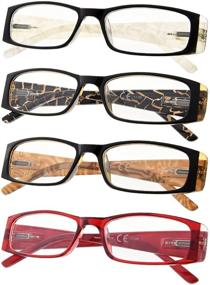 img 4 attached to 4 Pack Marble Pattern Reading Glasses