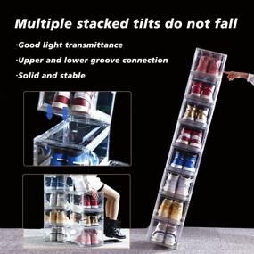 img 1 attached to BBYB 3Pcs Shoe Box: Clear Stackable Storage with Drop Front, Magnetic Door, 360 Degree Full Visibility