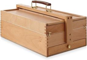 img 3 attached to 🎨 Multi-Functional Beechwood Artist Toolbox - Storage Organizer for Art Supplies with Drawers - 7 Essential Elements