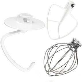 img 4 attached to 🔌 K45DH Coated C Dough Hook, K45WW Wire Whip, and K45B Coated Flat Beater - Compatible with KitchenAid KSM150 Mixer