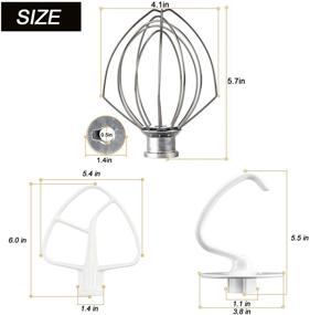 img 3 attached to 🔌 K45DH Coated C Dough Hook, K45WW Wire Whip, and K45B Coated Flat Beater - Compatible with KitchenAid KSM150 Mixer