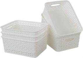 img 4 attached to Easymanie Plastic Storage Basket 6 Pack