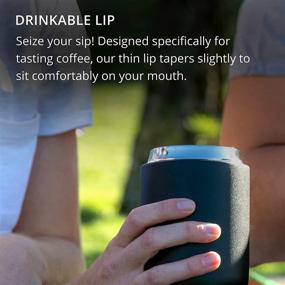 img 1 attached to 🥤 Fellow Carter Everywhere Travel Mug: Wide Mouth Stainless Steel Tumbler with Ceramic Interior - Matte Black, 16 oz Cup