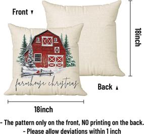 img 3 attached to 🎄 Farmhouse Christmas Pillow Covers 18x18 with Bonus Coasters - Classic Buffalo Plaid Snow Home Winter Pillows 18x18 Set of 4 - Truck Tree Couch Cushion - Rustic Decor