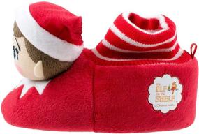 img 1 attached to 🧦 Adorable Elf on the Shelf Boys Girls Sock Top Slippers: Comfy Toddler/Little Kid Footwear
