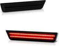 vipmotoz red led smoke lens rear bumper side marker light fender parking lamp assembly housing replacement for dodge challenger charger ld logo