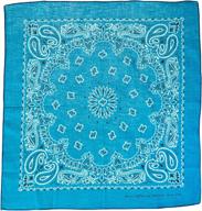 🔷 carolina have paisley bandannas in turquoise - 22-inch by 22-inch logo