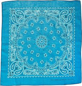 img 2 attached to 🔷 Carolina Have Paisley Bandannas in Turquoise - 22-Inch by 22-Inch