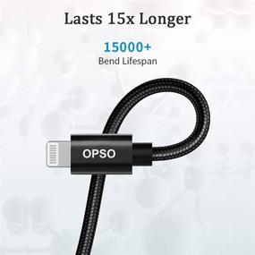 img 1 attached to OPSO USB C к кабелю Lightning для iPhone зарядки длиной 20 см, Apple MFi сертифицированный PD быстрая зарядка, кабель с разъемом Type C на Lightning, совместимый с iPhone 13 12 11 Pro Max X XS XR XS Max 8 Plus и другими - плетеный нейлоном.