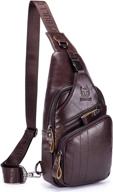 🎒 stylish bullcaptain leather casual crossbody daypack backpacks for trendy travelers логотип