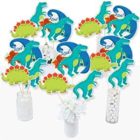 img 4 attached to Roar Dinosaur Birthday Centerpiece Toppers