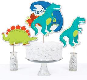 img 2 attached to Roar Dinosaur Birthday Centerpiece Toppers