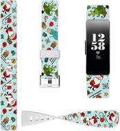 рождественский силиконовый ремешок inspire 2 — ремешок, совместимый с fitbit inspire/inspire hr/inspire 2 small women — christmas xmas tree theme green santa green gift логотип