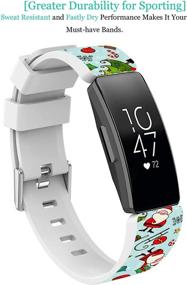 img 1 attached to Рождественский силиконовый ремешок Inspire 2 — ремешок, совместимый с Fitbit Inspire/Inspire Hr/Inspire 2 Small Women — Christmas Xmas Tree Theme Green Santa Green Gift