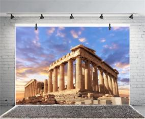 img 1 attached to 🏛️ LFEEY Sunset Greece Parthenon Photo Backdrop 5x3ft – Historical Building Famous Palace Ancient Athens Acropolis Temple Column Photography Background – Ideal Photo Studio Props