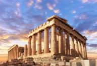 🏛️ lfeey sunset greece parthenon photo backdrop 5x3ft – historical building famous palace ancient athens acropolis temple column photography background – ideal photo studio props logo