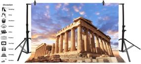 img 2 attached to 🏛️ LFEEY Sunset Greece Parthenon Photo Backdrop 5x3ft – Historical Building Famous Palace Ancient Athens Acropolis Temple Column Photography Background – Ideal Photo Studio Props