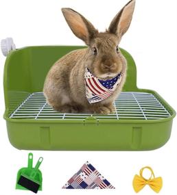 img 4 attached to 🐰 Hilarious.P Bunny Litter Box - Pet Corner Litter Box Cage Potty Trainer: Rectangular Plastic Material