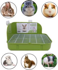 img 1 attached to 🐰 Hilarious.P Bunny Litter Box - Pet Corner Litter Box Cage Potty Trainer: Rectangular Plastic Material