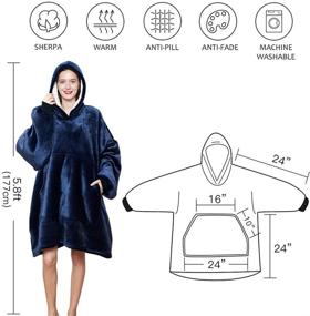 img 1 attached to 🧥 Adults' One Size Fits All Oversized Wearable Blanket with Sleeves, Giant Pocket, and Thick Flannel - Bedsure Hoodie Sweatshirt Throw for Cozy Extra Softness