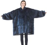 🧥 adults' one size fits all oversized wearable blanket with sleeves, giant pocket, and thick flannel - bedsure hoodie sweatshirt throw for cozy extra softness logo