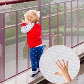 img 4 attached to 🔒 Durable Child Safety Net for Banister Guard: Protect Your Baby on Stairs, Balcony, Cribs – Easy Install Stair Mesh Baby Proofing – 10ft Lx2.5ft H, White