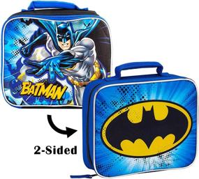 img 1 attached to 🦇 Insulated Batman Backpack with Lunch Compartment and Sticker Set