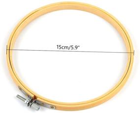 img 3 attached to 🔍 6-inch Bamboo Embroidery Hoop Set for Cross Stitch Art, Home Decor, Sewing, Handcraft, Kids Tutoring - with Easy Sandwiching Knob, 1Pc