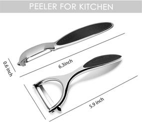 img 3 attached to 🥔 TACGEA Kitchen Vegetable Peeler Set of 2 - Straight Blade Potato Peelers for Fruit with Durable Non-Slip Handle