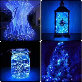 img 3 attached to 🎄 ILLUMINEW 2 Pack Christmas Outdoor String Lights: Twinkle 33FT 100 LED Fairy Lights Battery Operated for Xmas Decoration – Blue