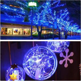 img 1 attached to 🎄 ILLUMINEW 2 Pack Christmas Outdoor String Lights: Twinkle 33FT 100 LED Fairy Lights Battery Operated for Xmas Decoration – Blue