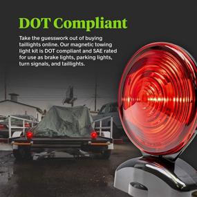 img 2 attached to 💡 Highly Durable 20-Foot Magnetic LED Trailer Tail Towing Light Kit - DOT FMVSS-108 & SAE STIP Compliant - IP67 Submersible Waterproof - 55lb Magnet - Ideal for Turn, Brake, Parking Lights on Truck, RV, Boat, Car, Bike Trailer