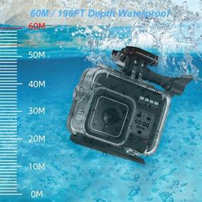img 3 attached to F1TP Waterproof Case Accessories for GoPro Hero 8 Black: 60M/196ft Underwater Diving Housing Shell with Quick Release Mount and Thumbscrew - Enhanced SEO