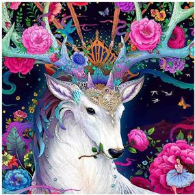 img 4 attached to TONZOM 5D Diamond Painting Kits Full Drill David's Deer Animal Embroidery Cross Stitch Rhinestone Pictures Diamond Arts Craft, DIY Diamond Painting by Numbers Kit for Adults