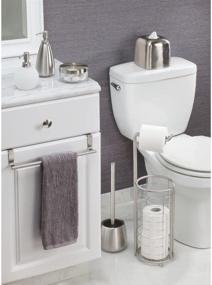 img 1 attached to iDesign Forma Brizo Bathroom Toilet Bowl Brush and Holder - Brushed Stainless Steel for Optimal Storage