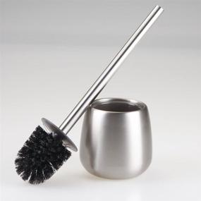 img 2 attached to iDesign Forma Brizo Bathroom Toilet Bowl Brush and Holder - Brushed Stainless Steel for Optimal Storage