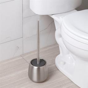 img 3 attached to iDesign Forma Brizo Bathroom Toilet Bowl Brush and Holder - Brushed Stainless Steel for Optimal Storage