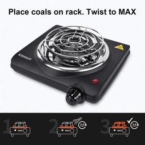 img 1 attached to 🔥 ETL Approved KITOSUN Multipurpose Electric Charcoal Burner - Stainless Steel Grill Countertop Cooktop for Home Kitchen - Durable, Fast, and Efficient Charcoal Starter Cooking Heater with Heat Manage Knob