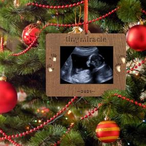 img 3 attached to 👶 Creawoo Wood Christmas Ornament: Baby's First Christmas Gift - Sonogram Picture Frame and Ultrasound Photo Keepsake for Expecting Parents and Grandparents