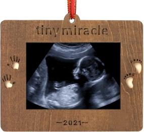 img 4 attached to 👶 Creawoo Wood Christmas Ornament: Baby's First Christmas Gift - Sonogram Picture Frame and Ultrasound Photo Keepsake for Expecting Parents and Grandparents