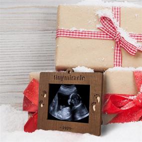 img 1 attached to 👶 Creawoo Wood Christmas Ornament: Baby's First Christmas Gift - Sonogram Picture Frame and Ultrasound Photo Keepsake for Expecting Parents and Grandparents