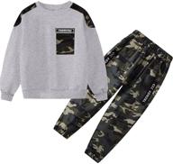 👖 boys long sleeve tops and camouflage pants outfits - 2-piece set for boys clothing logo