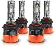 mostplus 8000 lumens 80w/pair-9005+9006 led headlight bulbs with tx1860 chip, super compact conversion kit for really focused beam, xenon white (2 pairs) logo