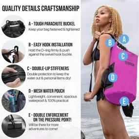 img 3 attached to 🎒 TEBRION 10L / 10L + 20L Premium Waterproof Dry Bag - Thick, Lightweight &amp; 100% Waterproof - Roll Top Sack to Keep Gear Dry and Safe - Ideal for Kayaking, Rafting, Boating, Surfing - Available in Various Colors &amp; High-Value Sets!