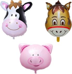 img 4 attached to 🎈 Vibrant 3Pcs Farm Animal Balloons Kit for Barnyard Themed Parties – Cow, Donkey, Pig Balloons, Perfect for Birthdays, Baby Showers, and Farm Decorations