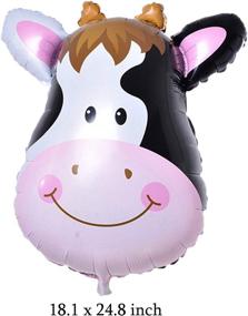 img 3 attached to 🎈 Vibrant 3Pcs Farm Animal Balloons Kit for Barnyard Themed Parties – Cow, Donkey, Pig Balloons, Perfect for Birthdays, Baby Showers, and Farm Decorations